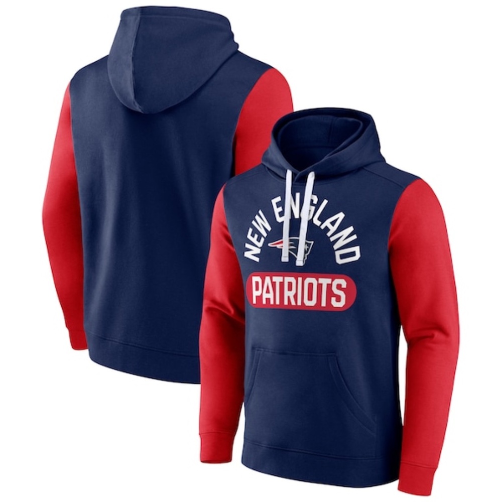 Patriots NFL Team Apparel Blue Red Logo Hoodie sz small - Picture 3 of 3